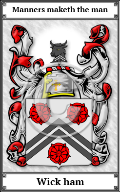 Wick ham Family Crest Download (JPG)  Book Plated - 150 DPI